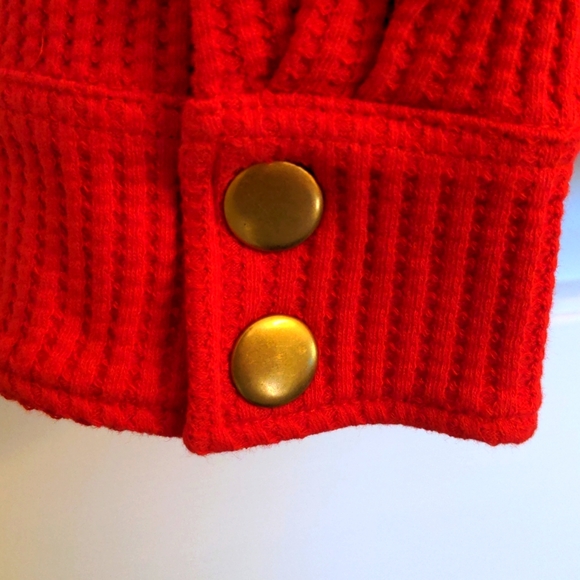 NWT Brushed Back Waffle Weave Shirt Jacket - Holiday Red - Picture 8 of 11
